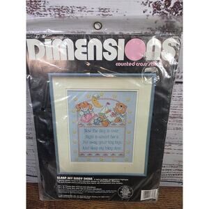 VTG Dimensions Counted Cross Stitch Kit 3703 Sleep My Baby Nursery 1991
